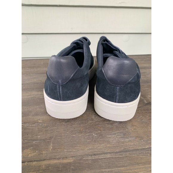 Sandro Paris Blue Suede Leather Low Top Sneakers - Picture 5 of 7